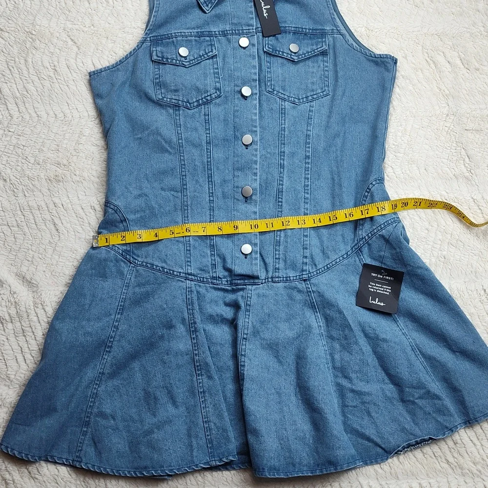 Lulus Women's Denim Dress Blue Size Extra Large Sleeveless - Picture 3 of 8